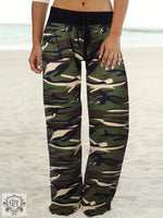 Camouflage Wide Leg Pajama Pants - QH Clothing