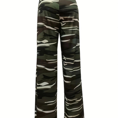 Camouflage Wide Leg Pajama Pants - QH Clothing