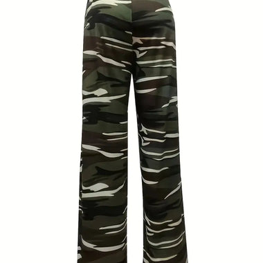 Camouflage Wide Leg Pajama Pants - QH Clothing