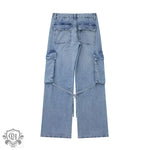 Cargo Denim Wide Leg Trousers - QH Clothing