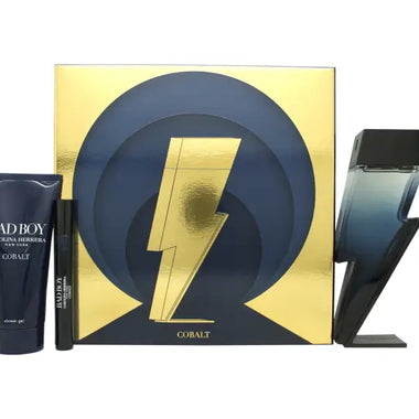 Carolina Herrera Bad Boy Cobalt Gift Set 100ml EDP + 100ml Shower Gel + 10ml EDP - Fragrance