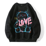 Fleece Cartoon Print Casual Pullover - QH Clothing