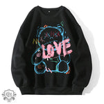 Fleece Cartoon Print Casual Pullover - QH Clothing