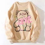 Fleece Cartoon Print Casual Pullover - QH Clothing