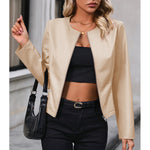 Casual Faux Leather Biker Jacket - QH Clothing