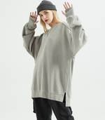 Terry Patchwork Oversized Sweater - QH Clothing