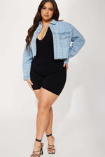 Casual Short Denim Jacket Women - QH Clothing