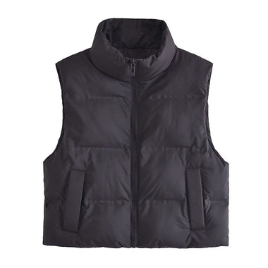 Casual Sleeveless Zipper Jacket - Clothing