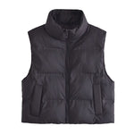 Casual Sleeveless Zipper Jacket - XS / Black - Clothing