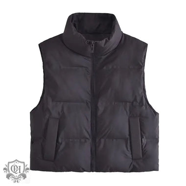 Casual Sleeveless Zipper Jacket - Clothing