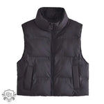 Casual Sleeveless Zipper Jacket - XS / Black - Clothing