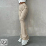 Women Clothing Autumn High Waist Slim-Fit All-Matching Slightly Flared Casual Trousers - Quality Home Clothing| Beauty