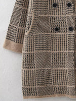 Korean Check Cardigan Sweater Coat - QH Clothing