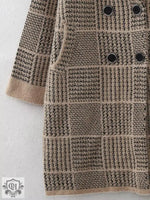 Korean Check Cardigan Sweater Coat - QH Clothing