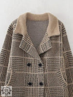 Korean Check Cardigan Sweater Coat - QH Clothing