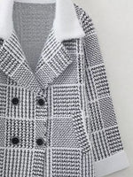 Korean Check Cardigan Sweater Coat - QH Clothing