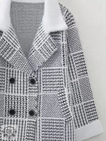 Korean Check Cardigan Sweater Coat - QH Clothing