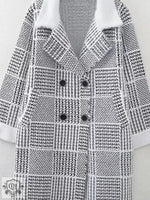 Korean Check Cardigan Sweater Coat - QH Clothing