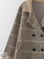 Korean Check Cardigan Sweater Coat - QH Clothing