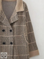 Korean Check Cardigan Sweater Coat - QH Clothing