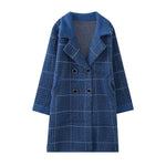 Korean Check Cardigan Sweater Coat - QH Clothing