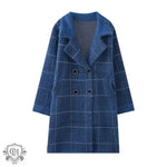 Korean Check Cardigan Sweater Coat - QH Clothing