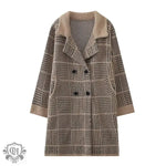 Korean Check Cardigan Sweater Coat - QH Clothing