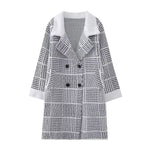 Korean Check Cardigan Sweater Coat - QH Clothing