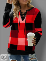 Checker Tied V-Neck Sweater - Quality Home Clothing| Beauty