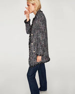 Tweed Pearl Checkered Coat - QH Clothing