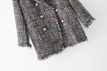 Tweed Pearl Checkered Coat - QH Clothing