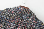 Tweed Pearl Checkered Coat - QH Clothing