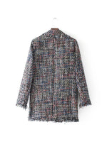 Tweed Pearl Checkered Coat - QH Clothing