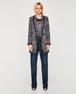 Tweed Pearl Checkered Coat - QH Clothing