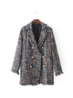 Tweed Pearl Checkered Coat - QH Clothing