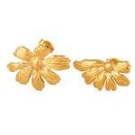 18K Gold Exquisite Trendy Daisy Design Simple Style Earrings - QH Clothing