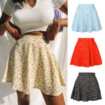 Floral Skirt High Waist Umbrella Skirt Invisible Zipper Chiffon Printed Short Skirt - Quality Home Clothing| Beauty