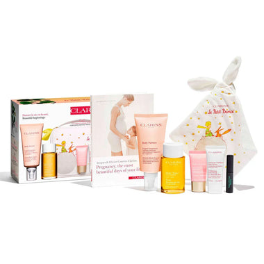 Clarins Beautiful Beginnings Gift Set 175ml Stretch Mark Expert + 30ml Exfoliating Body Scrub + 15ml Multi-Active Day