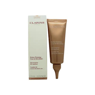 Clarins Extra-Firming Neck Anti-Wrinkle Rejuvenating Cream 75ml in bronze tube and box