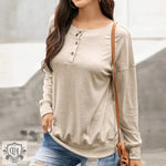 Button Casual Block Colour Sweatshirt - Quality Home Clothing| Beauty