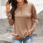 Button Casual Block Colour Sweatshirt - Quality Home Clothing| Beauty