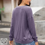 Button Casual Block Colour Sweatshirt - Quality Home Clothing| Beauty