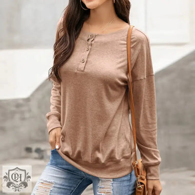 Button Casual Block Colour Sweatshirt - Quality Home Clothing| Beauty