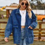 Match Retro Denim Button Jacket - QH Clothing