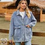 Match Retro Denim Button Jacket - QH Clothing