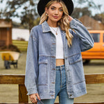 Match Retro Denim Button Jacket - QH Clothing