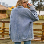 Match Retro Denim Button Jacket - QH Clothing