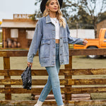 Match Retro Denim Button Jacket - QH Clothing