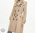 Double-Breasted Khaki Winter Coat - QH Clothing