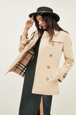 Elegant Double-Breasted Trench Coat - QH Clothing